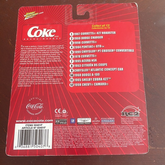 Johnny Lightning Coca Cola branded 1998 corvette toy car - Picture 2 of 4